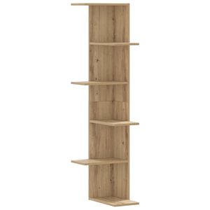 vidaXL &Eacute;tag&egrave;re d'angle murale ch&ecirc;ne artisanal bois d'ing&eacute;nierie