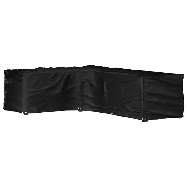 vidaXL Housse de salon de jardin en forme de L 18 &oelig;illets 220x285x80cm