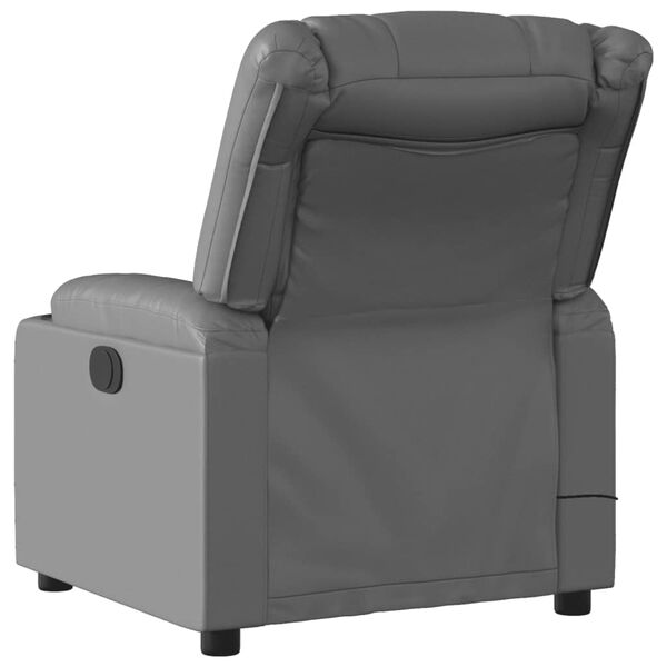 vidaXL Fauteuil de massage inclinable gris similicuir