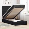 vidaXL Cadre de lit ottoman avec matelas noir 90x190 cm tissu