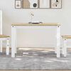 vidaXL Table &agrave; manger Panama blanc 112x60x75 cm bois massif de pin