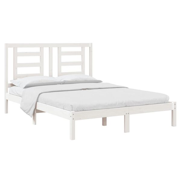 vidaXL Cadre de lit sans matelas blanc 140x200 cm bois de pin massif