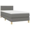 vidaXL Sommier &agrave; lattes de lit et matelas et LED Gris fonc&eacute; 100x200 cm