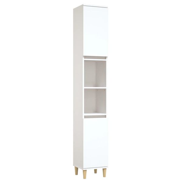 vidaXL Armoire de salle de bain blanc 30x30x190 cm bois d'ing&eacute;nierie