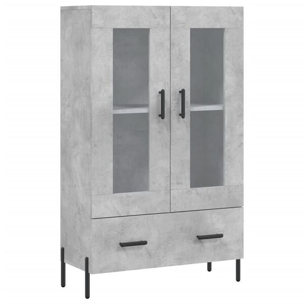 vidaXL Buffet haut gris b&eacute;ton 69,5x31x115 cm bois d'ing&eacute;nierie