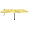 vidaXL Auvent manuel r&eacute;tractable sur pied 500x300 cm Jaune/Blanc