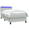 vidaXL Sommier &agrave; lattes de lit et matelas et LED gris clair 90x220 cm velours