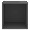 vidaXL Armoires murales 2 pcs Gris brillant Bois d&rsquo;ing&eacute;nierie
