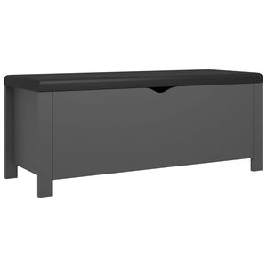 vidaXL Bo&icirc;te de rangement avec coussin gris 105x40x45 cm