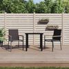 vidaXL Ensemble à manger de jardin 3 pcs noir textilène et acier