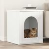 vidaXL Maison pour chat Blanc 53 x 52 x 62 cm Bois d'ing&eacute;nierie