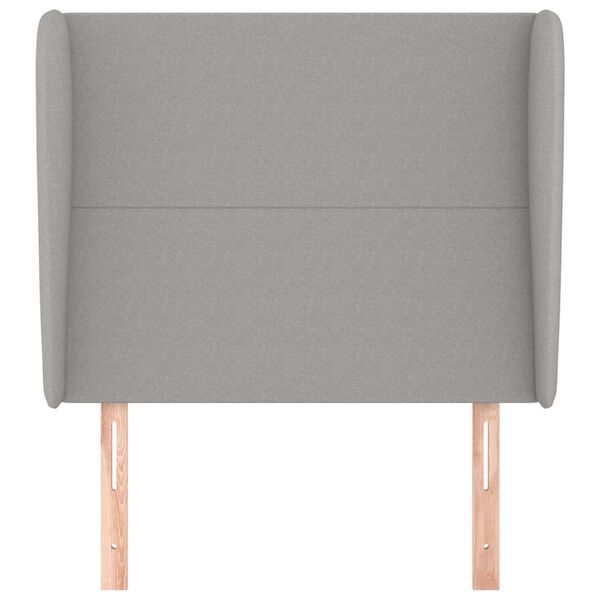 vidaXL T&ecirc;te de lit avec oreilles Gris clair 93x23x118/128 cm Tissu
