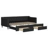 vidaXL Lit de jour avec gigogne et tiroirs sans matelas noir 80x200 cm