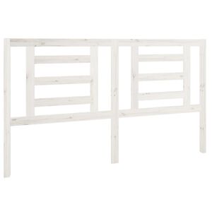 vidaXL T&ecirc;te de lit Blanc 166x4x100 cm Bois de pin massif