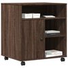 vidaXL Support d'imprimante avec roulettes ch&ecirc;ne marron 60x50x67 cm