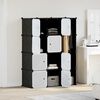 vidaXL Armoire modulaire 9 compartiments noir et blanc 109x36,5x143 cm