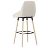 vidaXL Tabourets de bar lot de 2 cr&egrave;me tissu