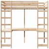 vidaXL Cadre de lit mezzanine Naturel 90 x 200 cm Pin massif