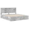 vidaXL Cadre de lit Gris b&eacute;ton 180 x 200 cm Bois Ing&eacute;nierie