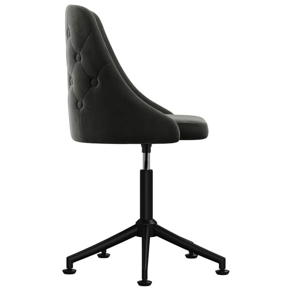vidaXL Chaise &agrave; manger Gris fonc&eacute; Velours