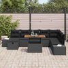 vidaXL Ensemble de canap&eacute; de jardin 9 pcs Noir Poly rotin