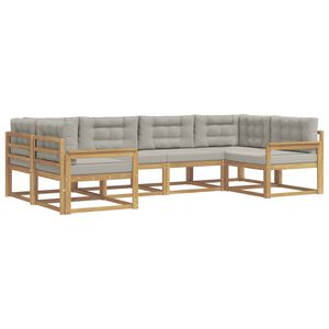 vidaXL Ensemble de canap&eacute;s d'ext&eacute;rieur 6 pcs Blanc et gris clair