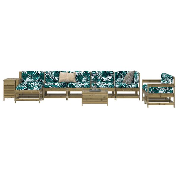 vidaXL Salon de jardin 10 pcs bois de pin impr&eacute;gn&eacute;