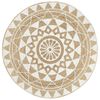 vidaXL Tapis fait à la main Jute avec imprimé blanc 120 cm