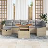 vidaXL Ensemble de canap&eacute; de jardin 8 pcs Beige polyrotin