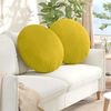 vidaXL Coussins de si&egrave;ge 2 pcs Jaune &Oslash; 40 x 13 cm Velours