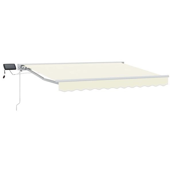 vidaXL Cadre de store manuel avec LEDs Cr&egrave;me 2,5 x 2 m