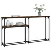 vidaXL Table console ch&ecirc;ne fum&eacute; 145x22,5x75 cm bois d'ing&eacute;nierie