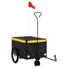 vidaXL Remorque de v&eacute;lo noir et jaune 30 kg fer