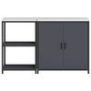 vidaXL Ensemble de rangement cuisine avec &eacute;tag&egrave;re 2 pcs Anthracite