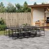 vidaXL Ensemble &agrave; manger de jardin 11 pcs coussins noir r&eacute;sine tress&eacute;e