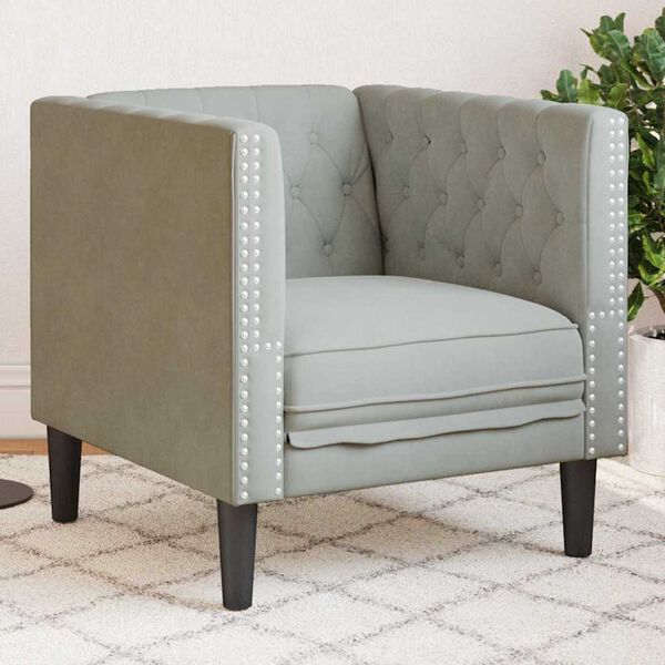 vidaXL Canap&eacute; Gris clair 74,5 x 71 x 70,5 cm Velours
