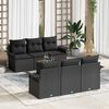 vidaXL Ensemble de canap&eacute; de jardin avec coussin 7 pcs Noir polyrotin