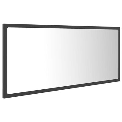 vidaXL Miroir à LED de salle de bain Gris 100x8,5x37 cm Acrylique