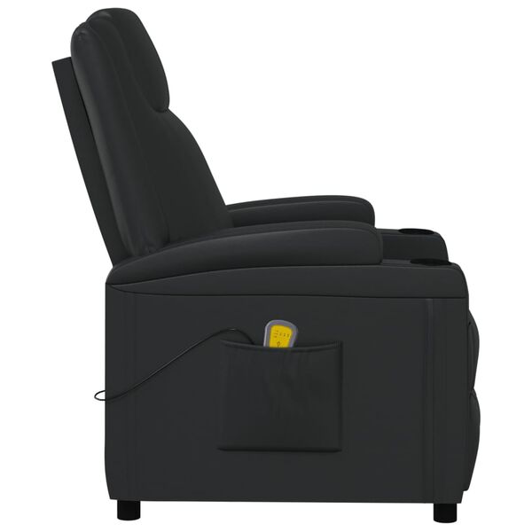 vidaXL Fauteuil de massage Noir Similicuir