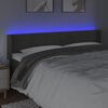 vidaXL T&ecirc;te de lit &agrave; LED Gris fonc&eacute; 163x16x78/88 cm Velours