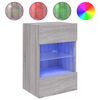 vidaXL Meuble TV mural avec lumi&egrave;res LED sonoma gris 40x30x60,5 cm