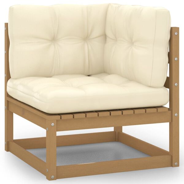 vidaXL Salon de jardin 6 pcs avec coussins Bois de pin massif
