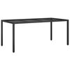vidaXL Ensemble &agrave; manger de jardin coussins 7pcs Noir R&eacute;sine tress&eacute;e