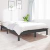 vidaXL Cadre de lit sans matelas gris 120x200 cm bois massif