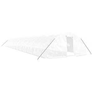 vidaXL Serre avec cadre en acier blanc 120 m&sup2; 24x5x2,3 m