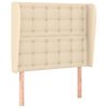 vidaXL T&ecirc;te de lit avec oreilles Cr&egrave;me 103x23x118/128 cm Tissu