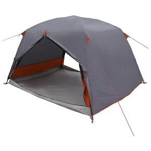 vidaXL Tente de randonn&eacute;e 2 personne Gris et orange