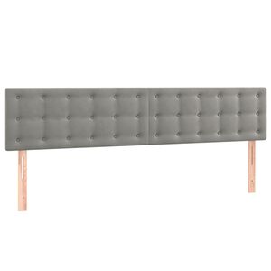 vidaXL T&ecirc;tes de lit Gris clair 160x5x78/88 cm Velours