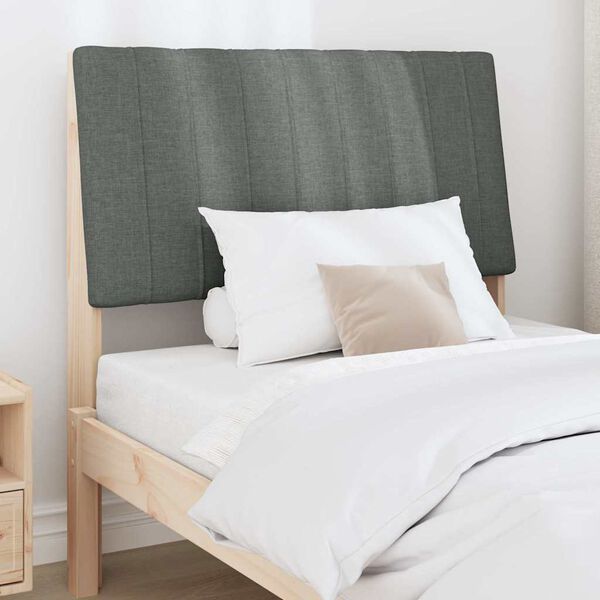 vidaXL T&ecirc;te de lit capitonn&eacute;e Gris fonc&eacute; 90 cm Pin massif