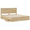 vidaXL Cadre de lit Ch&ecirc;ne Sonoma 200 x 200 cm Bois Ing&eacute;nierie